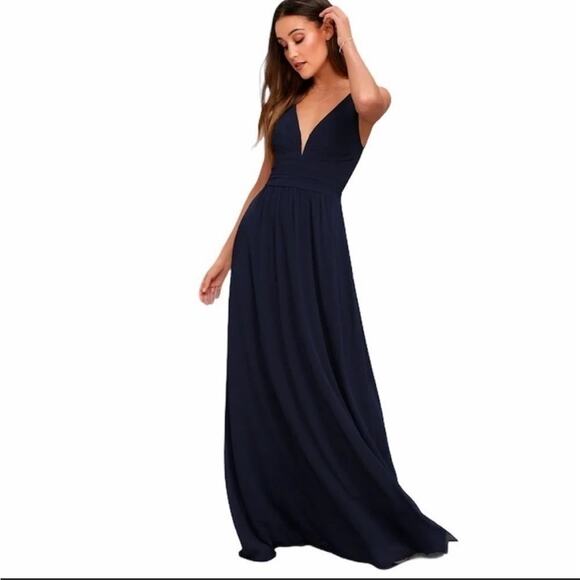 Lulus Leading Role Blue Long Gown‎ NWT Size XS - Picture 1 of 11